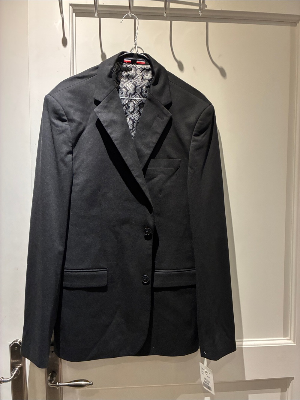 NWT Soul of London Mens Black 2-Button Blazer Paisley Printed Lining 42R 👵MT